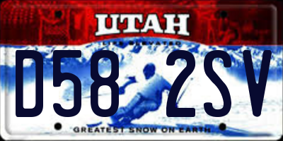 UT license plate D582SV