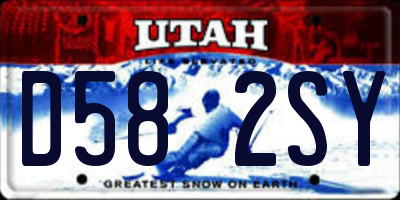 UT license plate D582SY