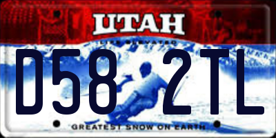 UT license plate D582TL