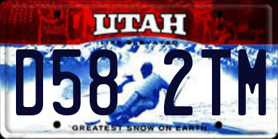 UT license plate D582TM