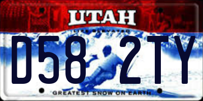 UT license plate D582TY