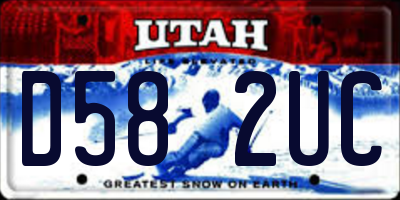 UT license plate D582UC