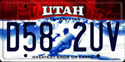 UT license plate D582UV