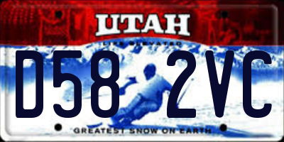 UT license plate D582VC