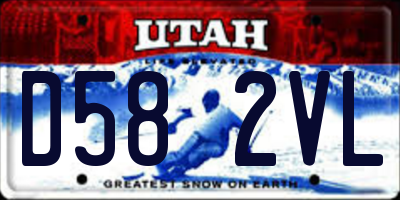 UT license plate D582VL