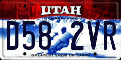 UT license plate D582VR