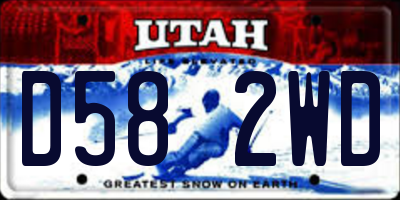 UT license plate D582WD