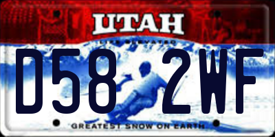 UT license plate D582WF