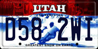 UT license plate D582WI