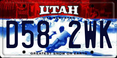 UT license plate D582WK