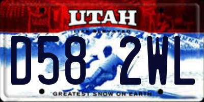 UT license plate D582WL