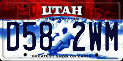 UT license plate D582WM