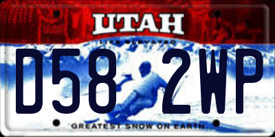 UT license plate D582WP