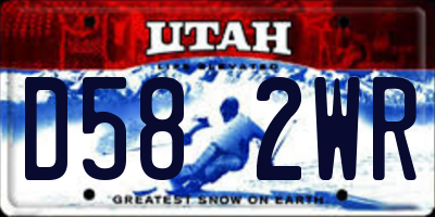 UT license plate D582WR