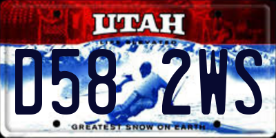 UT license plate D582WS