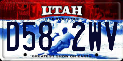 UT license plate D582WV