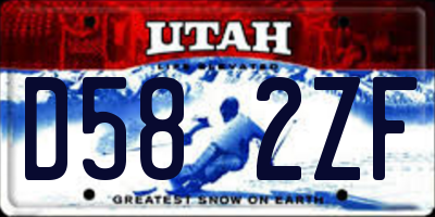 UT license plate D582ZF