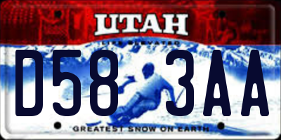UT license plate D583AA