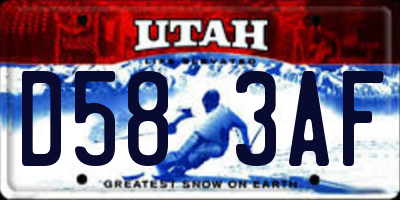 UT license plate D583AF