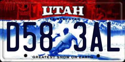 UT license plate D583AL