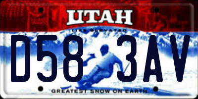 UT license plate D583AV
