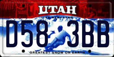 UT license plate D583BB