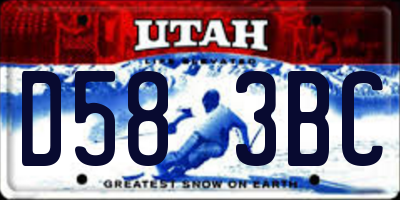 UT license plate D583BC