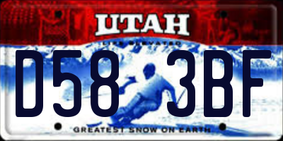 UT license plate D583BF