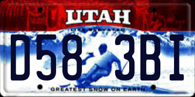 UT license plate D583BI