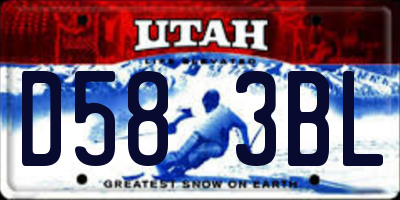 UT license plate D583BL
