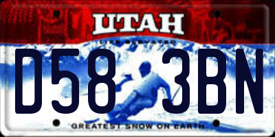 UT license plate D583BN