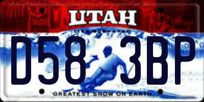 UT license plate D583BP