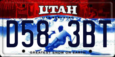 UT license plate D583BT