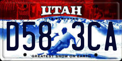 UT license plate D583CA