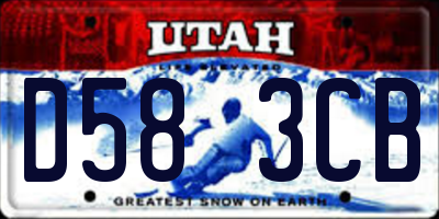 UT license plate D583CB