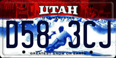 UT license plate D583CJ