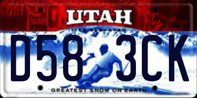 UT license plate D583CK