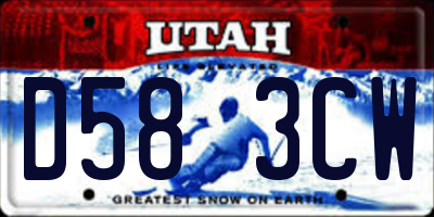 UT license plate D583CW