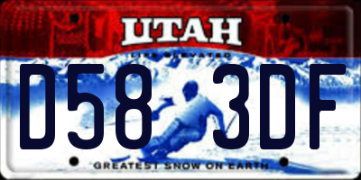 UT license plate D583DF