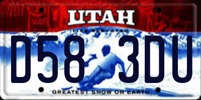UT license plate D583DU