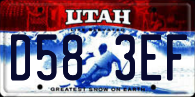 UT license plate D583EF