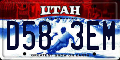 UT license plate D583EM