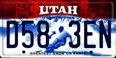 UT license plate D583EN
