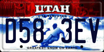 UT license plate D583EV
