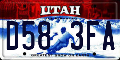 UT license plate D583FA
