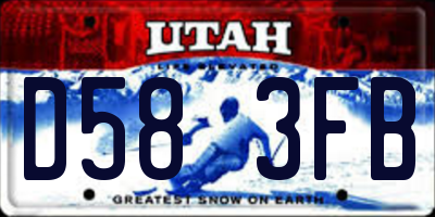 UT license plate D583FB