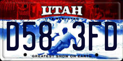 UT license plate D583FD