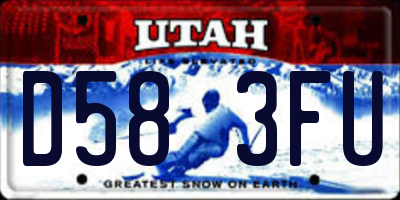 UT license plate D583FU