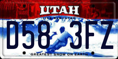 UT license plate D583FZ