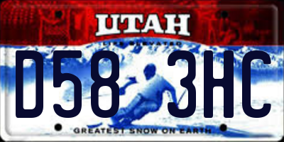 UT license plate D583HC